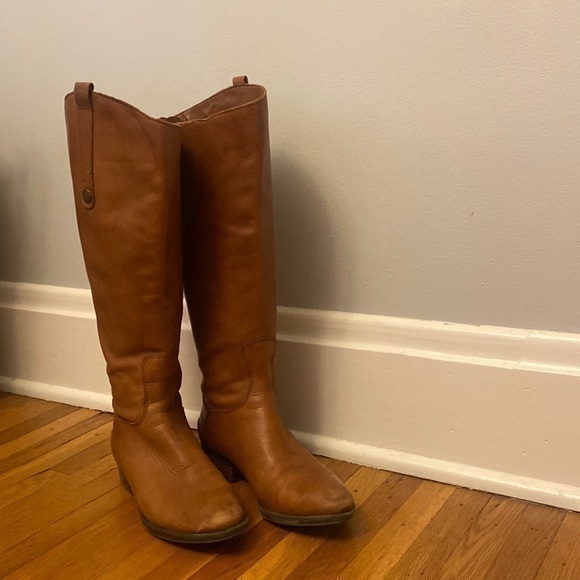 Sam Edelman Penny Tall Wide Calf Brown Riding Boots - Picture 1 of 4